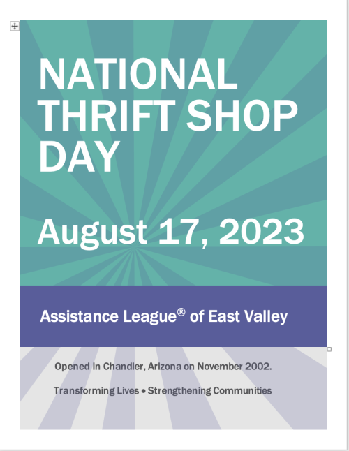 National Thrift Shop Day August 17th Assistance League East Valley