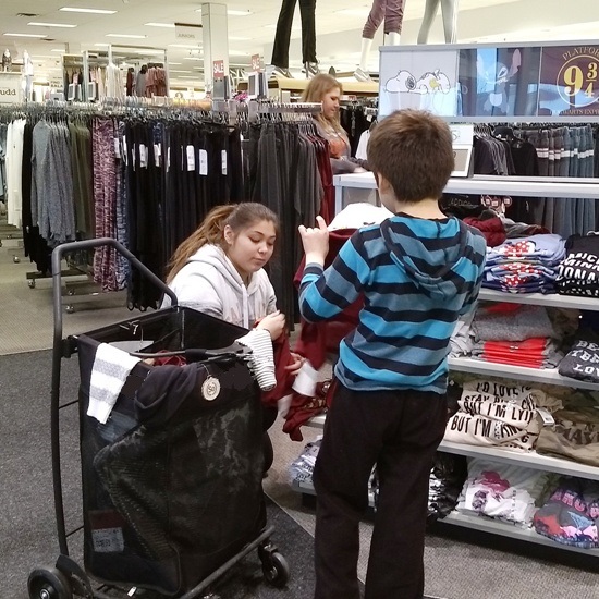 Students shopping at Teen Retail event