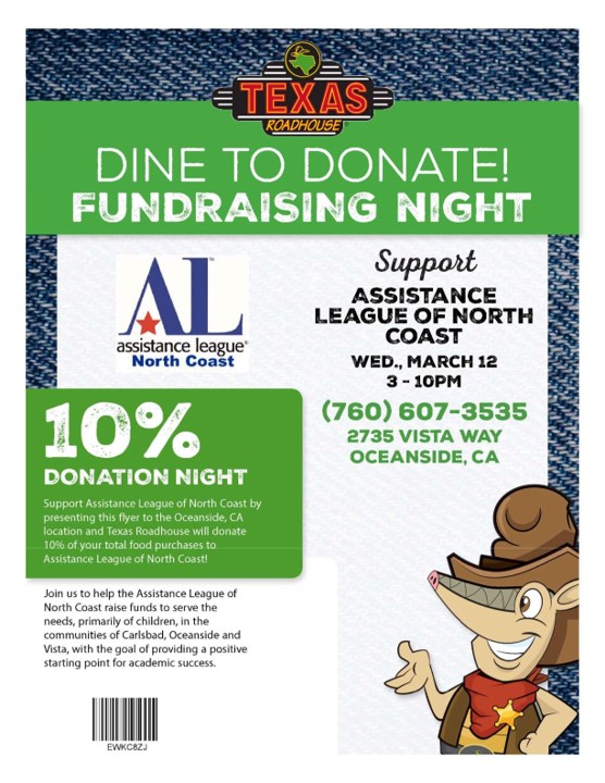 Print and Bring This Flyer for 10% off and Donation