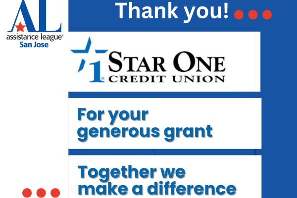 Thank You, Star One Credit Union for your generous grant. Together we make a difference.