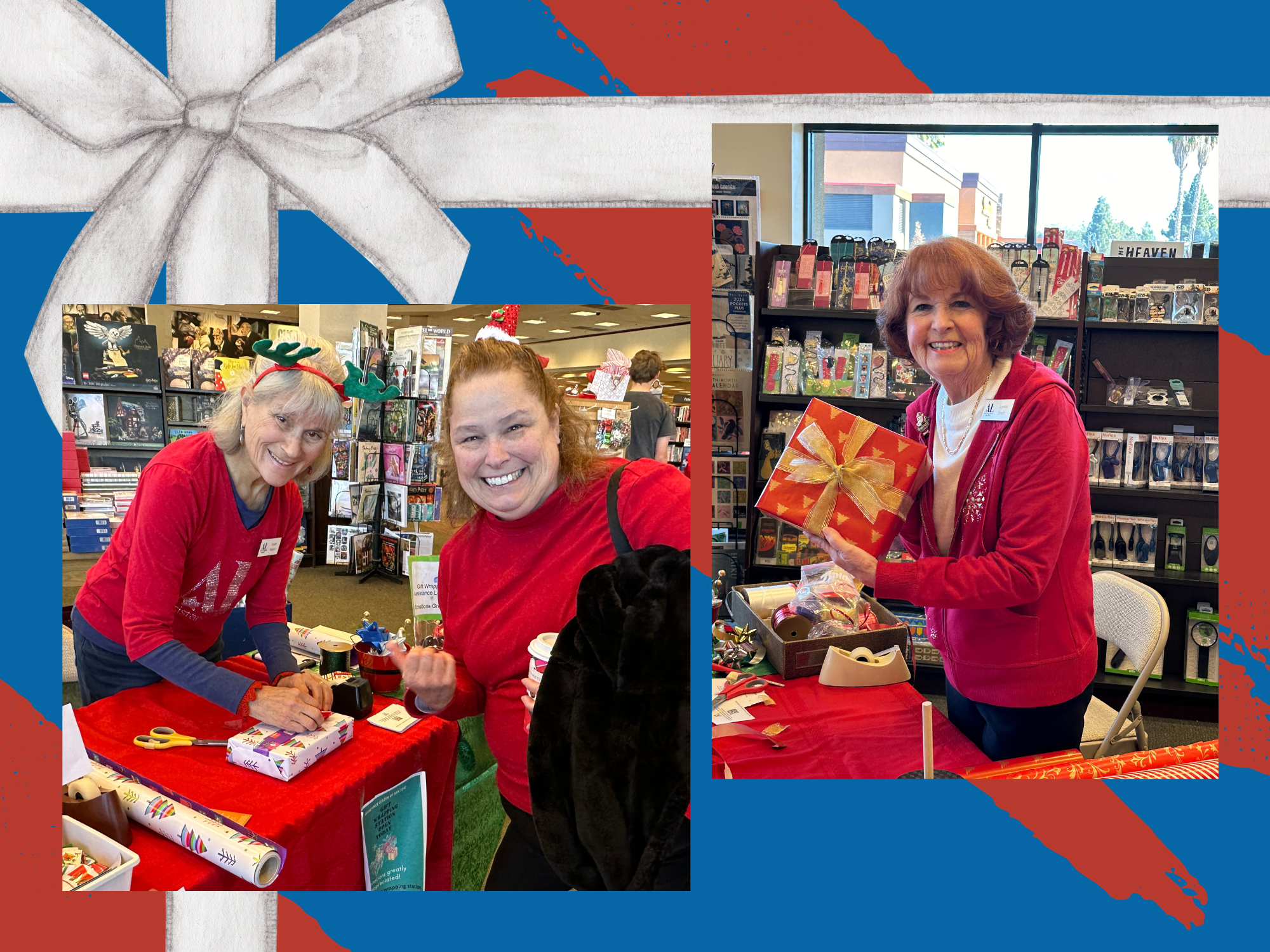 Wrapping gifts at Barnes & Noble book store