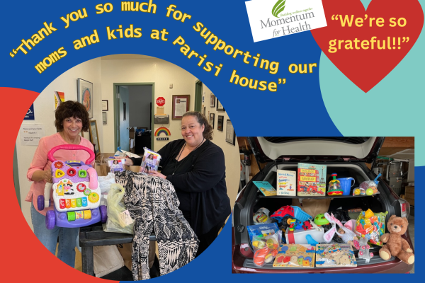 Thank you for supporting our moms and kids at Parisi House