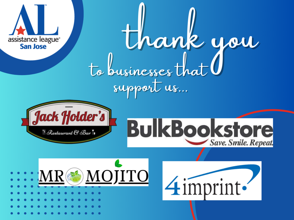 Thank you to Businesses that support us - Jack Holder's, BulkBookstore, Mr. Mojito, 4imprint