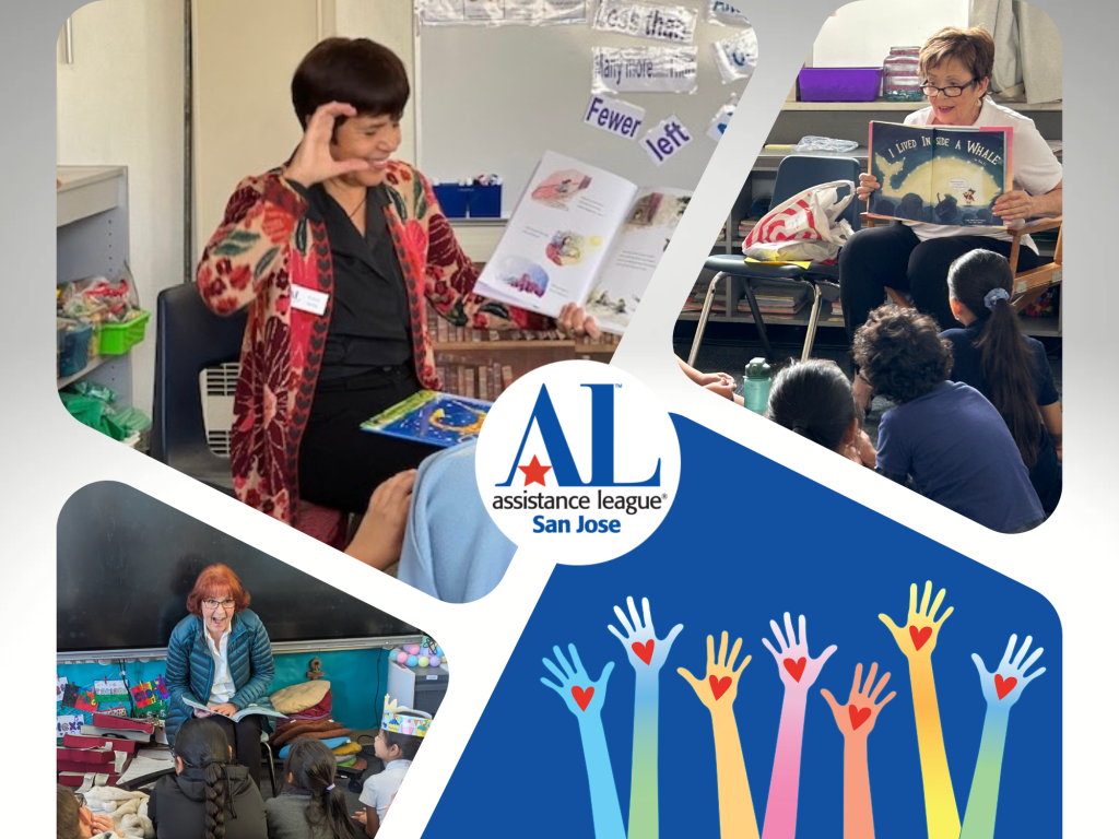 Volunteers reading to students