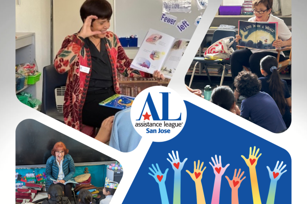 Volunteers reading to students